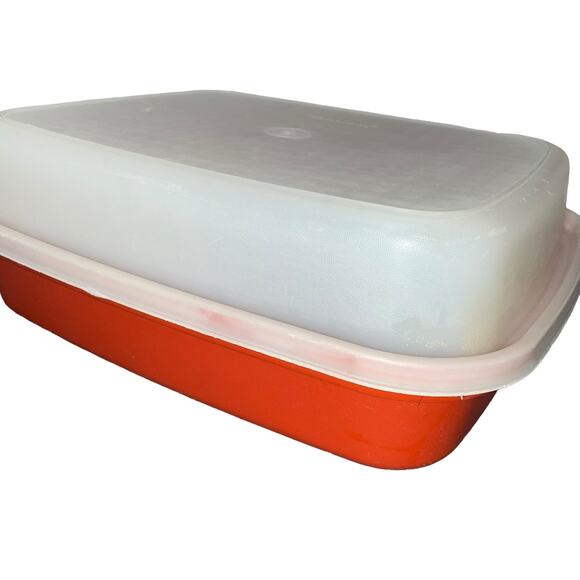 Vintage Tupperware Meat Marinade Container Paprika Season Serve Large 1294 1295 - Picture 1 of 14